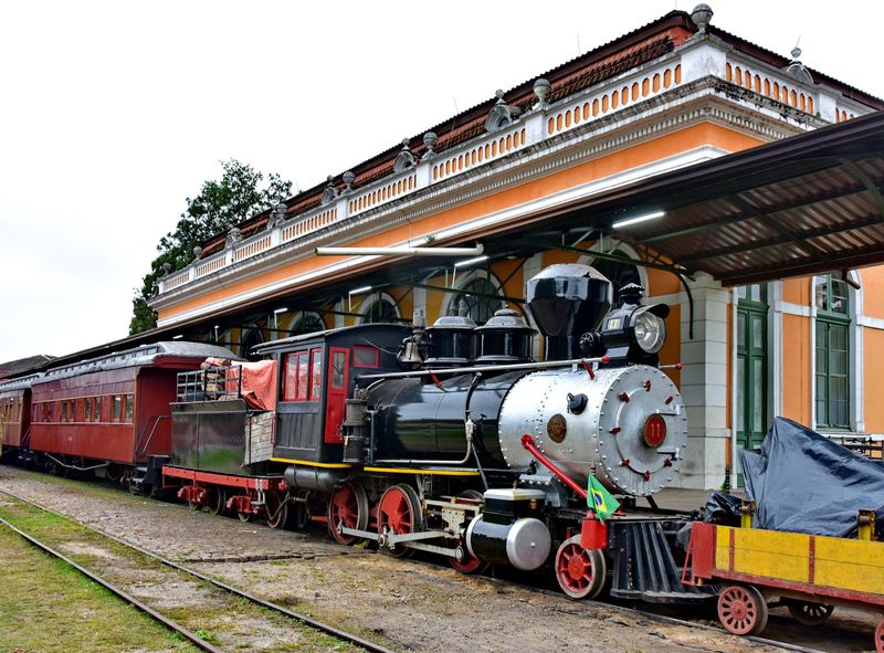 Antonina; the old train station; the steam train is still working.