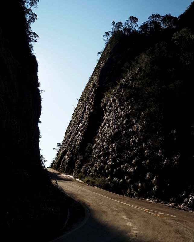 Highest part of the road. 