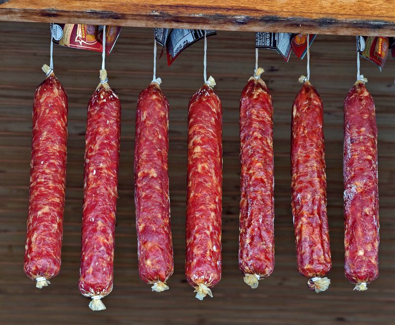 The regional salami, a speciality of the region. 