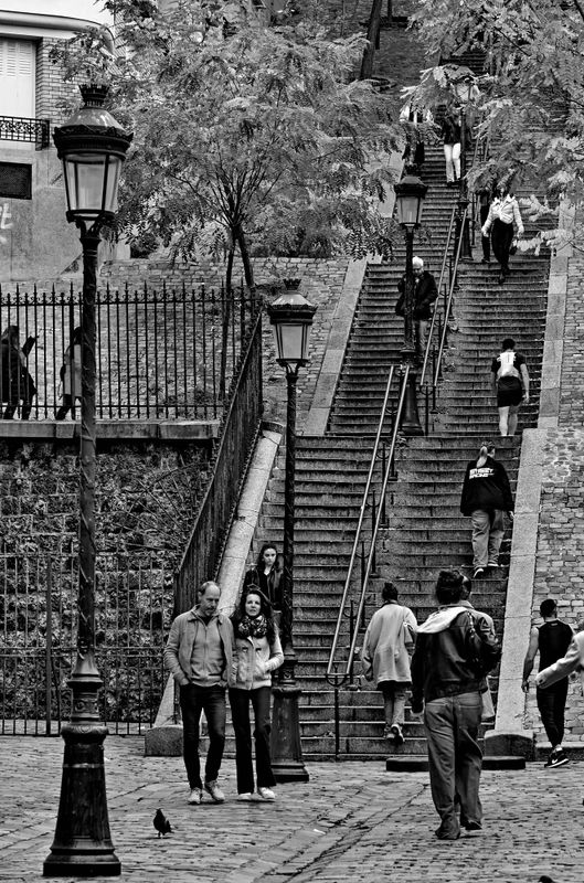 Stairs seen from the rue Tadieu.