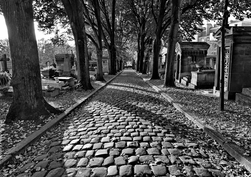 The Pre Lachaise cemetery; also buried: Edit Piaf, Victor Hugo, Camille Pissarro, Chopin, Corot....