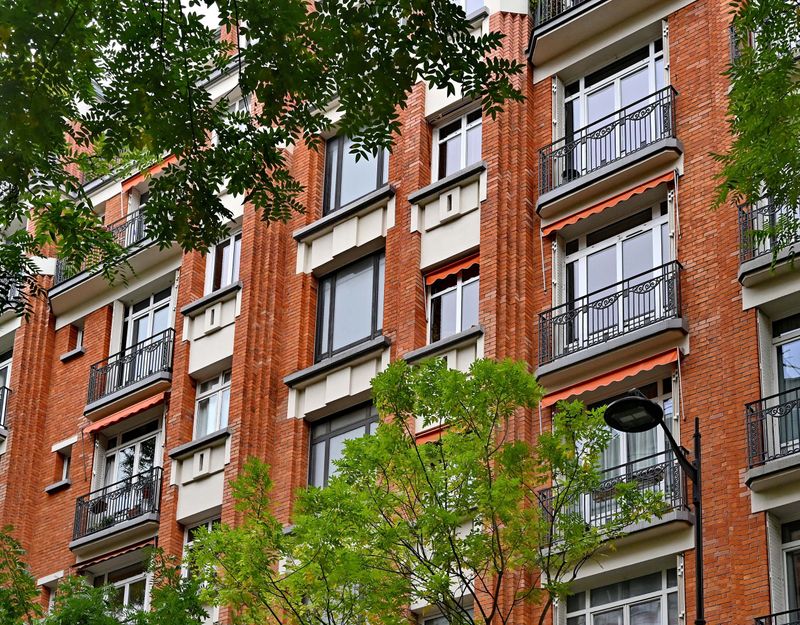 Typical brick building of Paris.