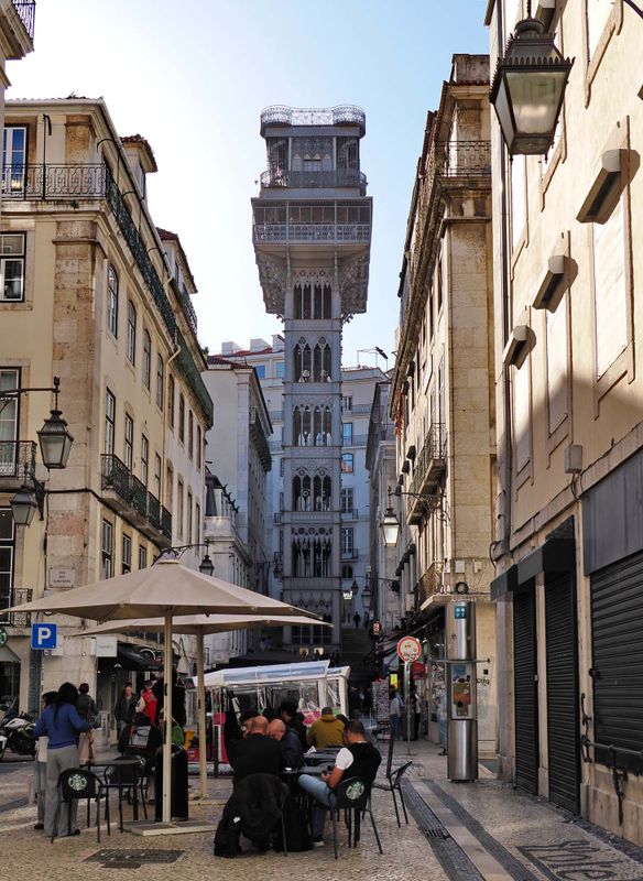 Lisbon; the public elevator Santa Justa. 