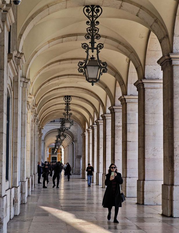 Lisbon; the Praa do Comrcio galleries. 