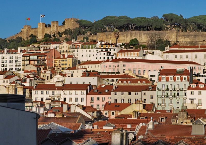 Lisbon; So Jorge castle in the background. 