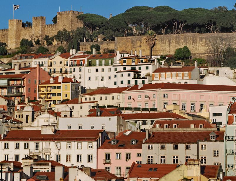 Lisbon; So Jorge castle in the background. 