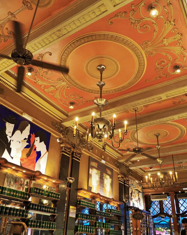 Lisbon; the nice interior of the A Brasileira cafe.