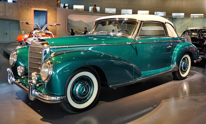 Mercedes-Benz Museum; the cars evolution; the Mercedes 300 S Cabriolet.