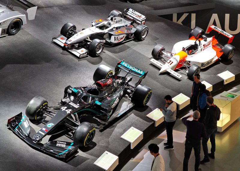 The compettion cars (F1).  