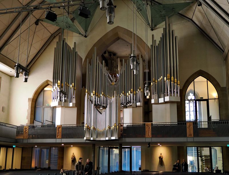 Stuttgart downtown; the amazing organ: Dieter is a trumpet player and he performed several times in this church.