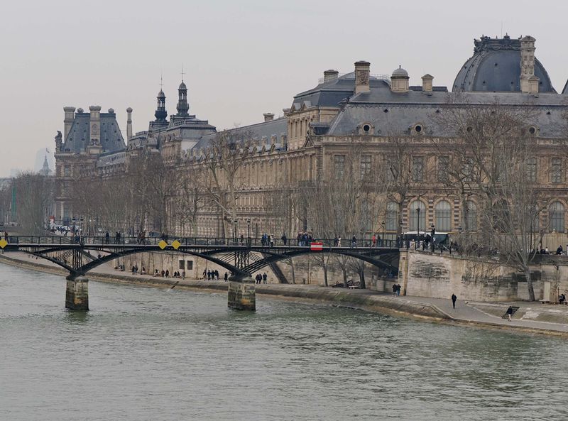 Le Pont des Arts and the Louvre. 