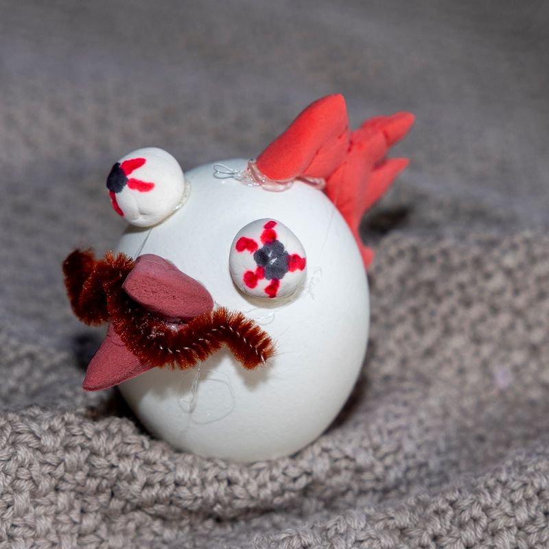 worm eating egg