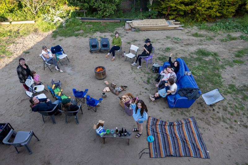 July 4 gathering from the top floor of the new house