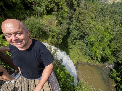 above the falls