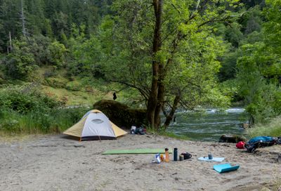 Day 3 campground with private beach