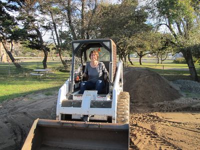 Teresa builds the driveway