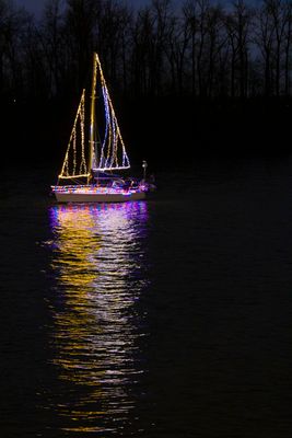 Christmas boat parade on the Willamette