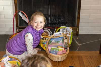 Enjoying her basket