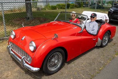 Our neighbor Markus in his Triumph