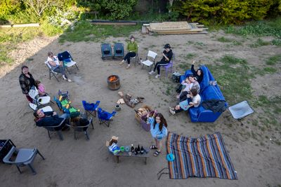 July 4 gathering from the top floor of the new house