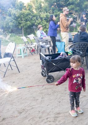 Gretchen is big enough for a sparkler!