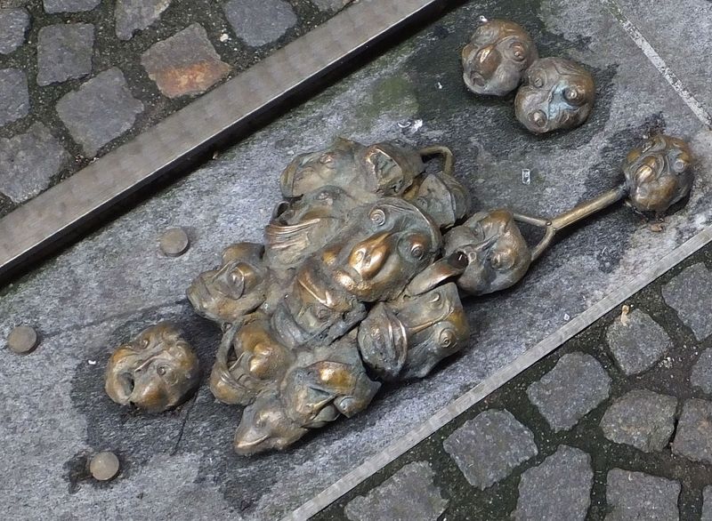 Artwork in alley drain