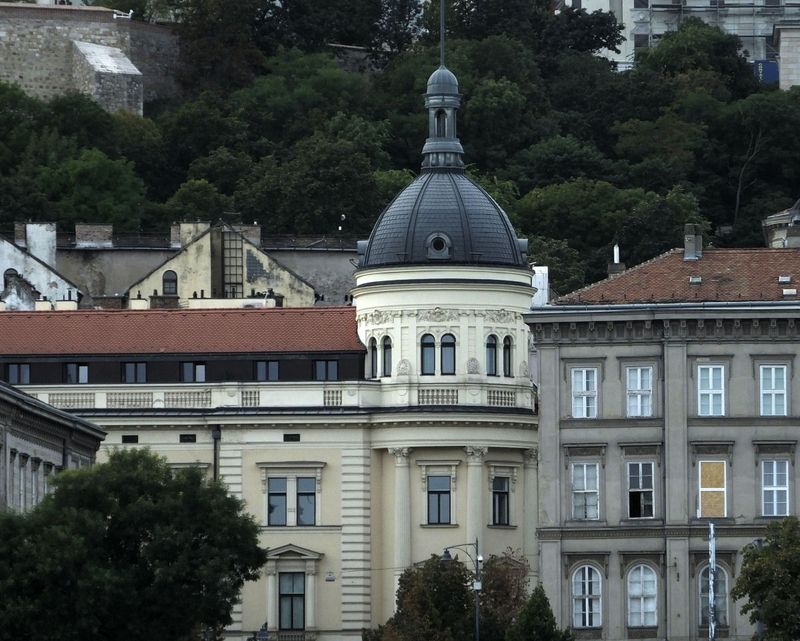 View towards Buda Castle area from boat