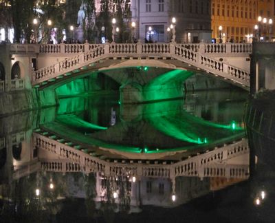 Triple Bridge at night