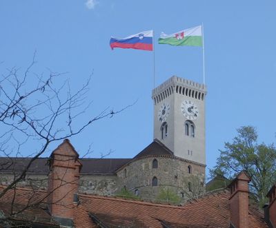 Castle flags flying