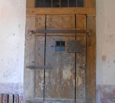 Old Prison cell door in castle