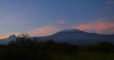 Mawenzi and Kibo peaks near sunrise