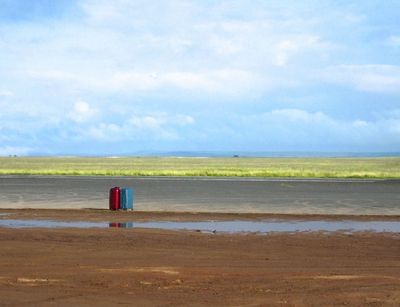  Amboseli airstrip luggage awaiting plane