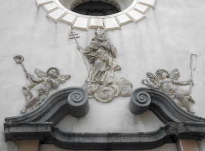 St Adalberts church detail above door