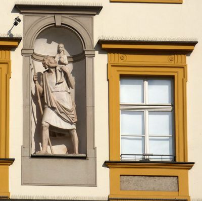 Building detail Main Market Square above Muzeum Krakowa