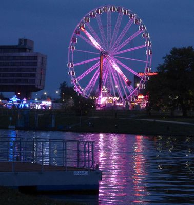 Funfair from beneath Grunwald Bridge