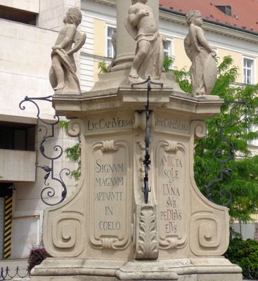 Capuchin Church front Plague column detail