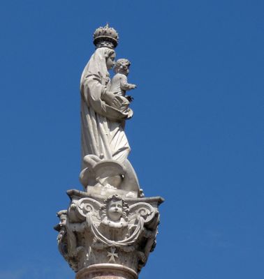 Top of Marian Column by Old Town Hall