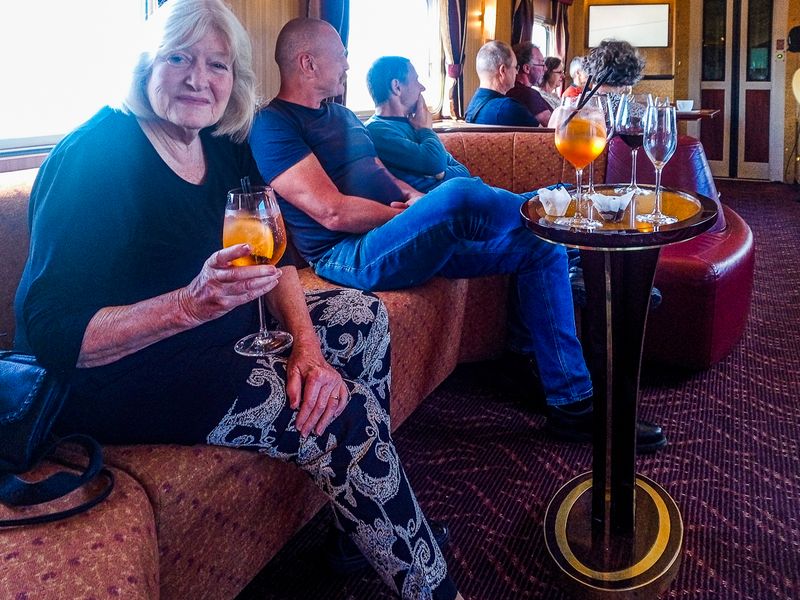 Passenger lounge aboard the Indian Pacific train