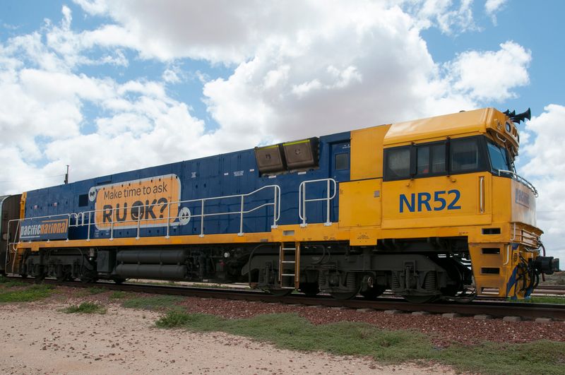 Indian Pacific locomotive, outback Australia