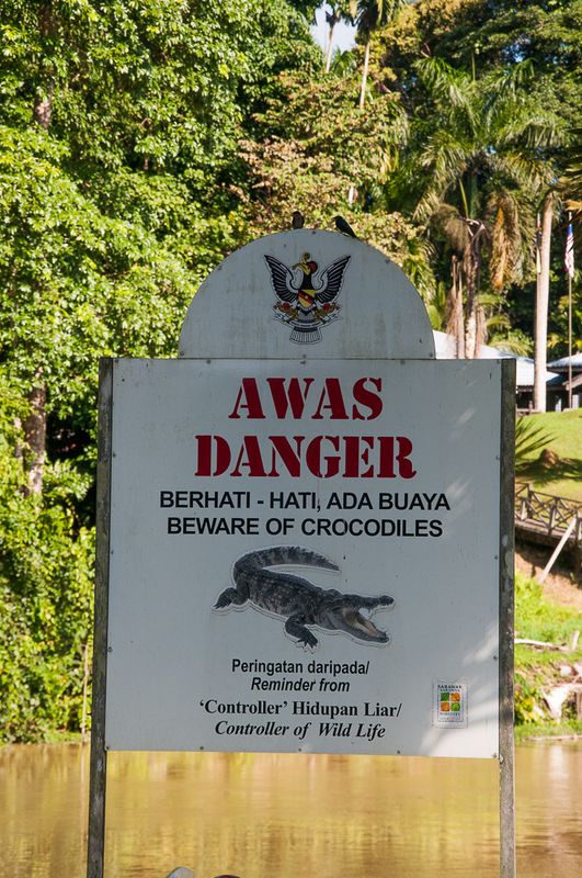 Crocodile warning  at Niah Caves, Sarawak