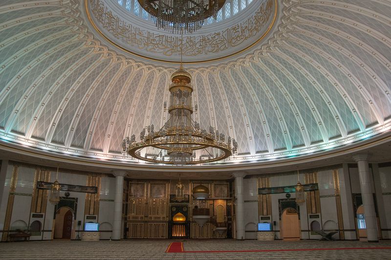 Interior of the Jame 'Asr Hassanal Bolkiah Mosque, Bandar Seri Begawan, Brunei