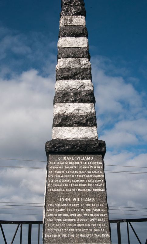 Monument marking the landing of the first Christian missionary to reach Samoa