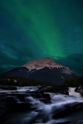 Canada Jasper National Park Athabasca Falls Northern Lights.jpg