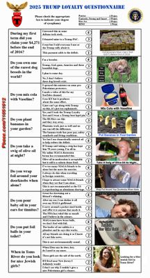 2025 Trump Loyalty Questionnaire