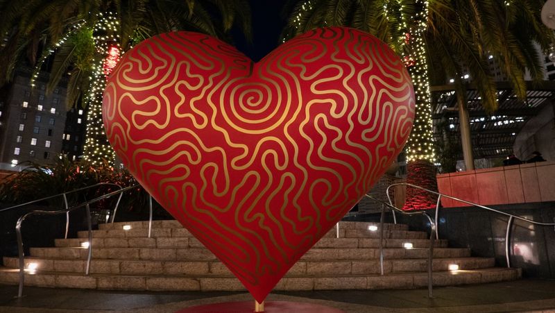 Union Square Heart at Night