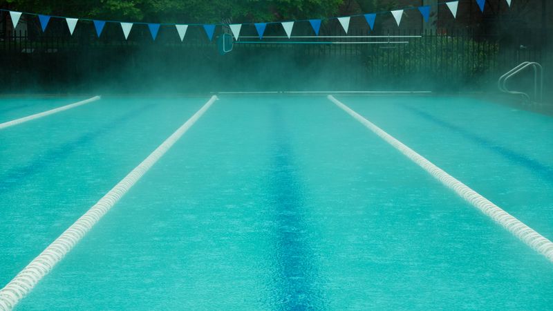 Steamy Pool in the Rain