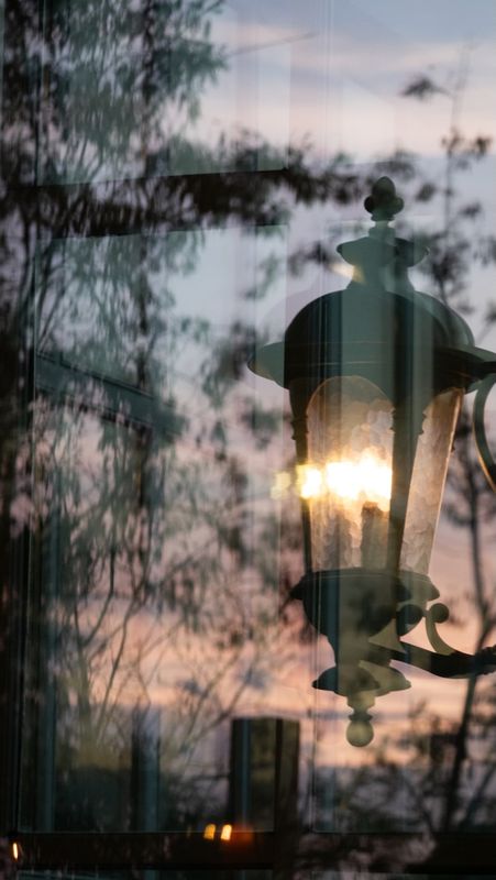 The Lodge at Hot Lake Springs Window Reflection