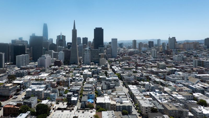 Downtown San Francisco seen from the top of Coit Tower