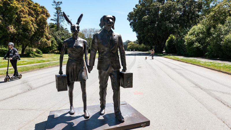 Rabbitwoman and Dogman on JFK Drive