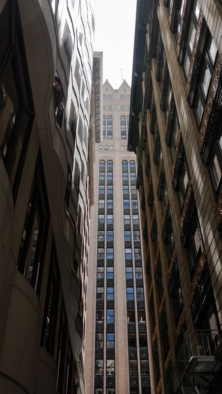 Looking up on Trinity Place